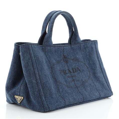 prada canapa tote denim|prada canapa denim tote.